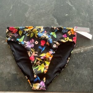 Victoria Secret Swim black hummingbird floral bikini bottoms